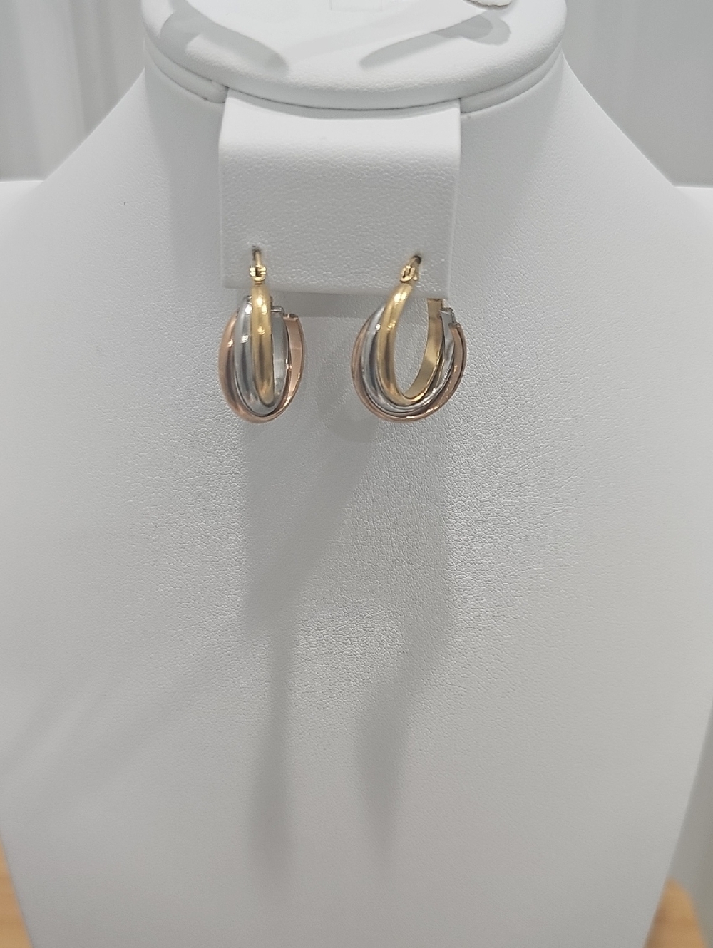 Tri-Tone Hoop Earrings - Gold, Silver & Rose Gold